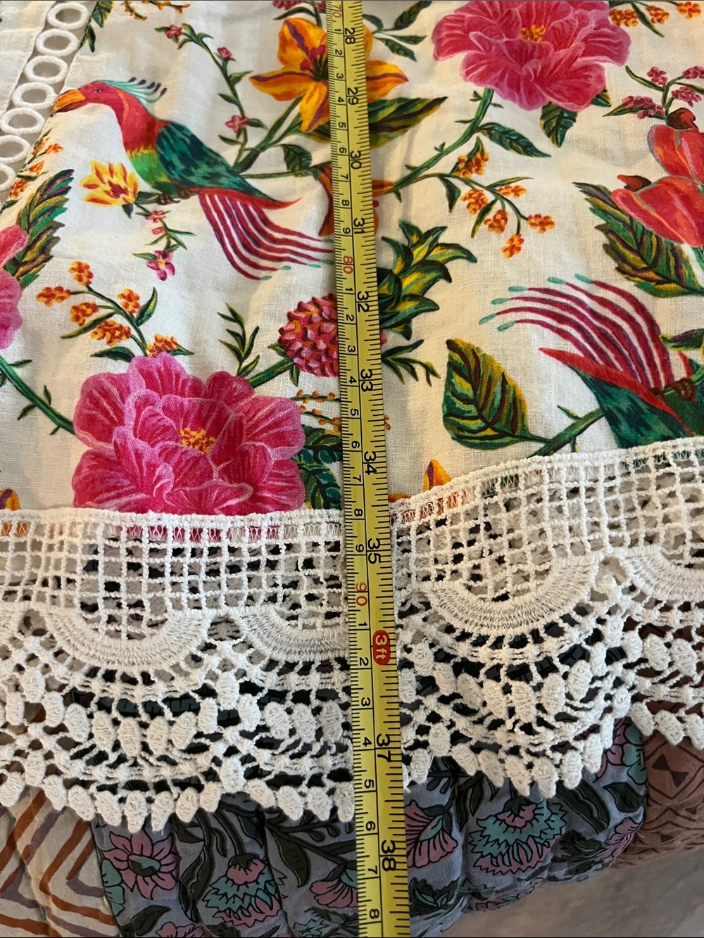 FARM Rio One-Shoulder Cream Floral Mini Dress with Pink & Green Accents - Picture 13 of 15